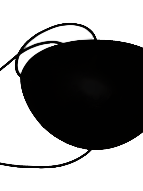 Children's Black Medical eye shield with elastic retainer 63x45mm