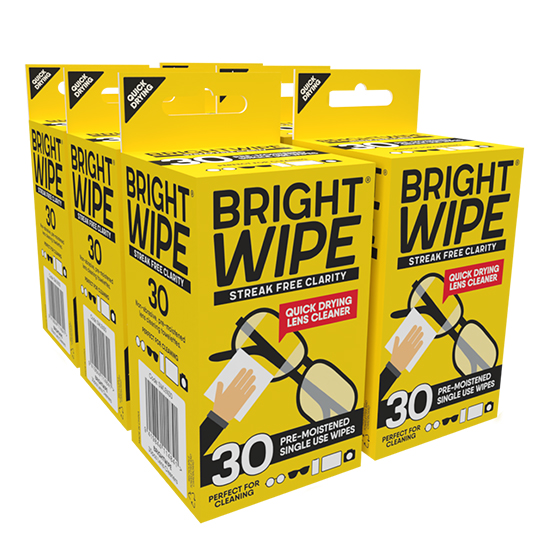Brightwipe - 30pcs Lens Cleaning Wipes - (6pc Counter Stand) - Image 3