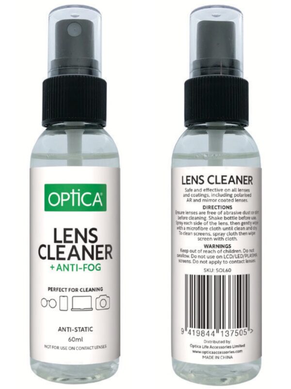 60ml Optica Lens Cleaning Solution (30pc Pack)