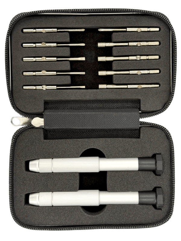 Interchangeable Optical Screwdriver Set in zip case